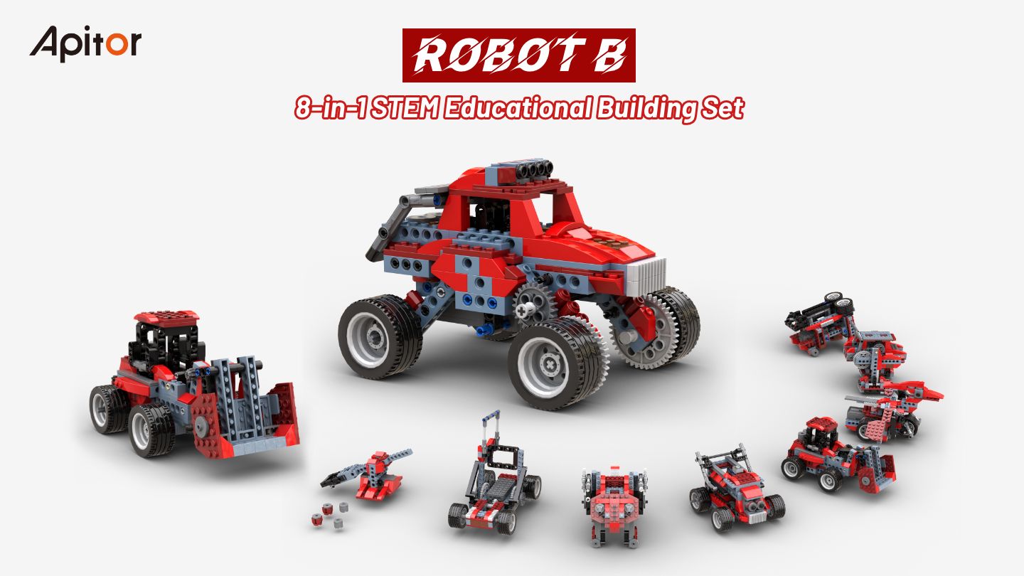 Apitor Robot B | 8in1 電動モンスターマシンプブロック